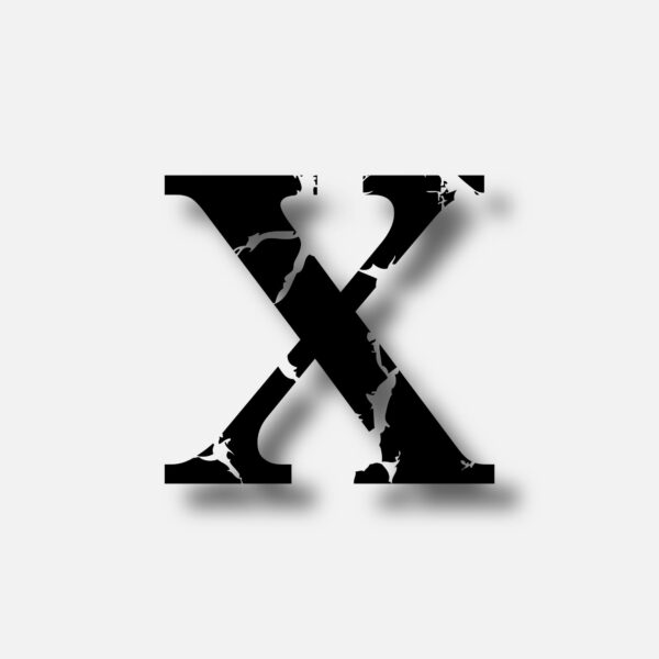 Letter X With Horror Scar