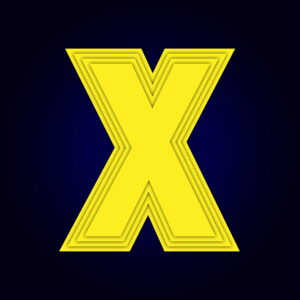 Letter X Yellow Layer Design
