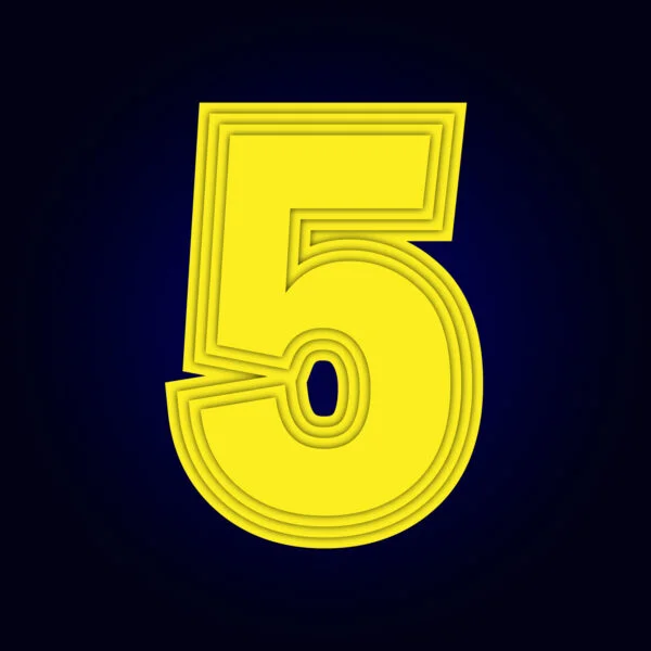 Number Five Yellow layer Design