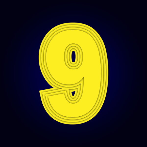 Number Nine Yellow layer Design