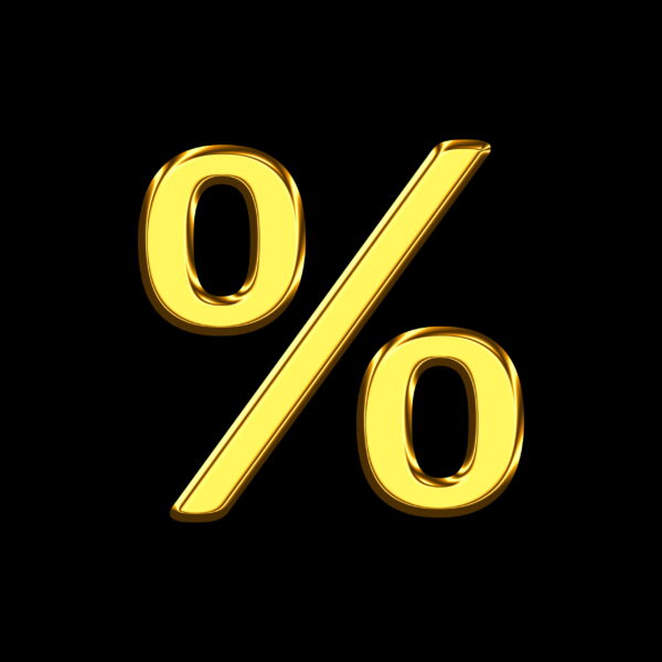 Percentage Symbol Gold Bar