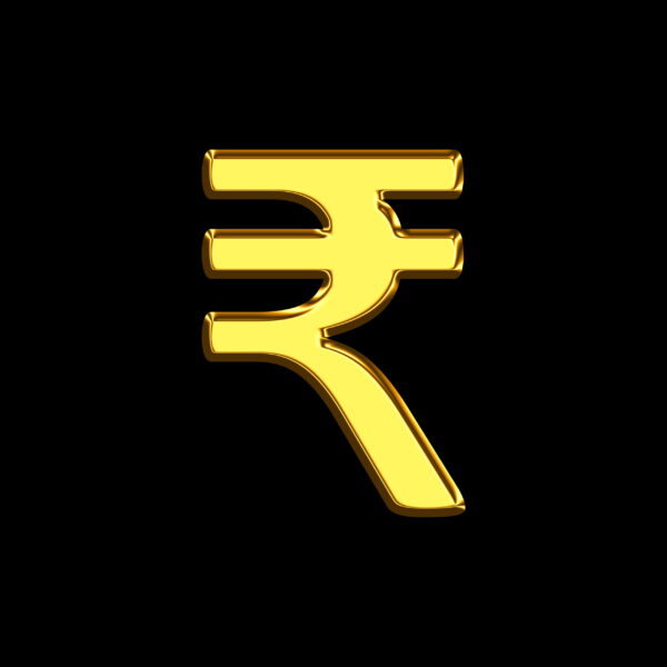 Rupee Symbol Gold Bar