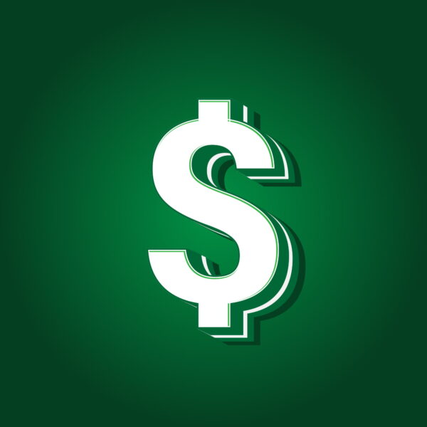 3D Dollar Symbol Green Color Design