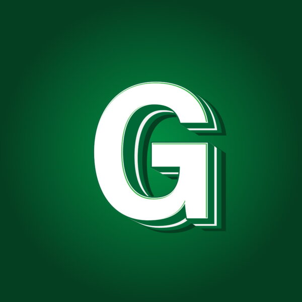 3D Letter G Green Color Design