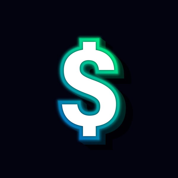 Dollar Symbol Neon Glowing Design
