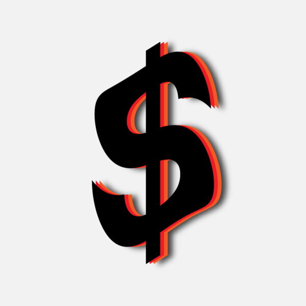 Dollar Symbol Tricolor Layer Design
