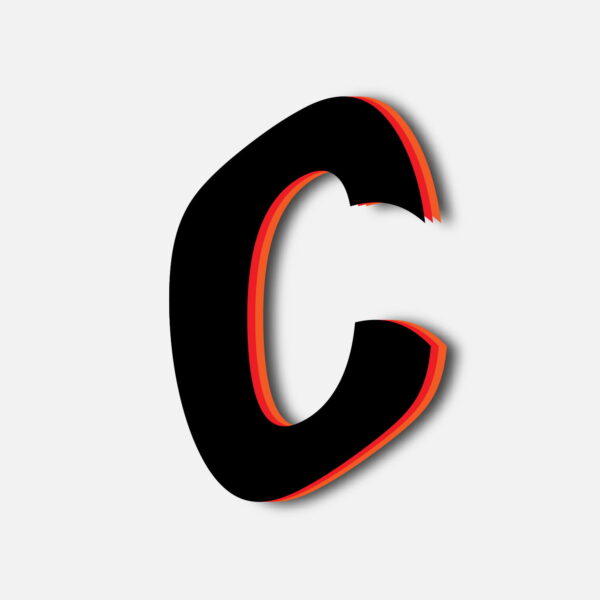 Letter C Tricolor Layer Design