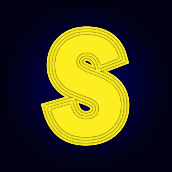 Letter S Yellow Layer Design