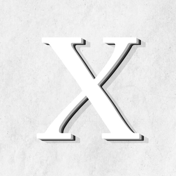 Letter X White Color Design