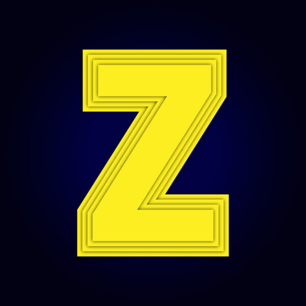 Letter Z Yellow Layer Design