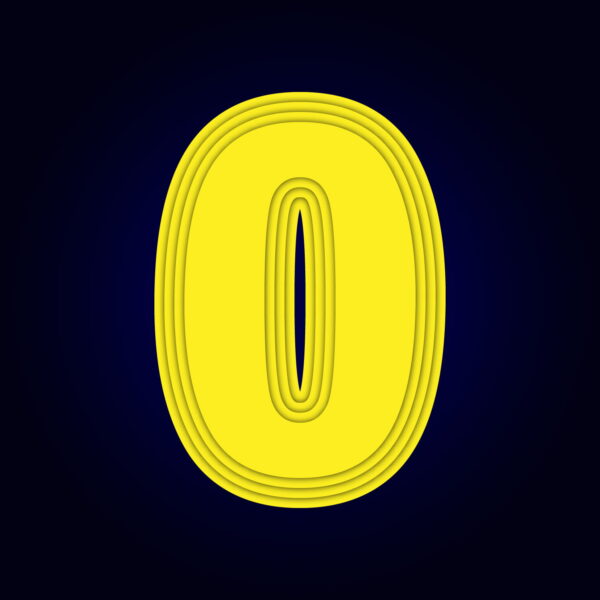 Number Zero Yellow Layer Design