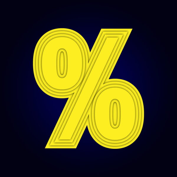 Percentage Symbol Yellow Layer Design