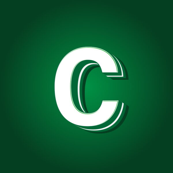 3D Letter C Green Color Design