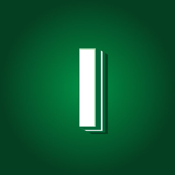 3D Letter I Green Color Design