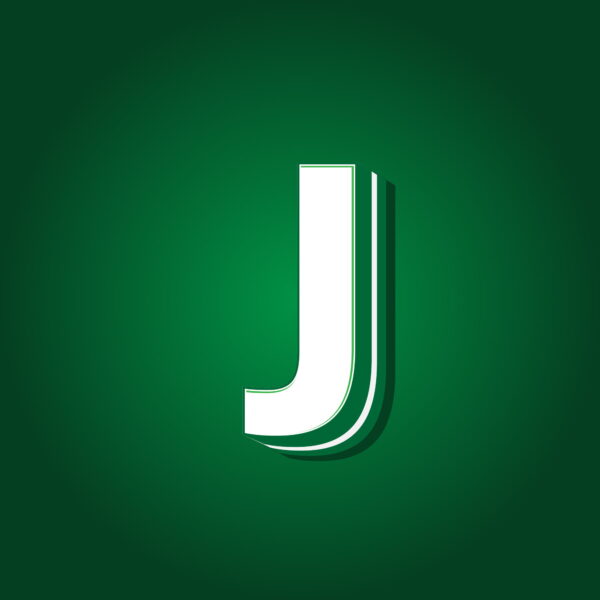 3D Letter J Green Color Design