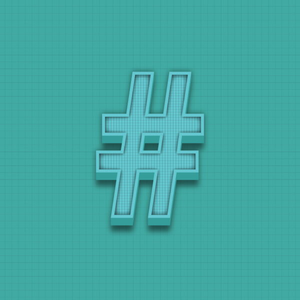 Hashtag Symbol Grid Design