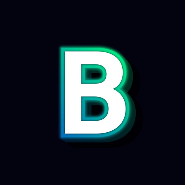 Letter B Neon Glowing Design