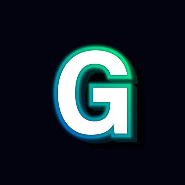 Letter G Neon Glowing Design