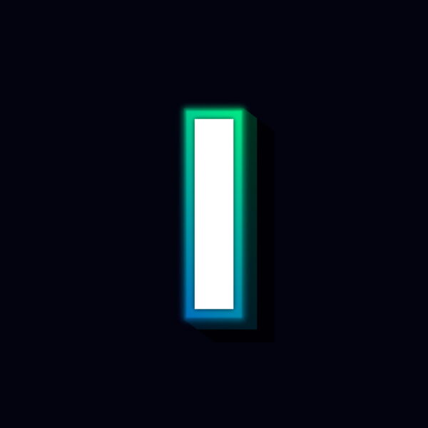 Letter I Neon Glowing Design