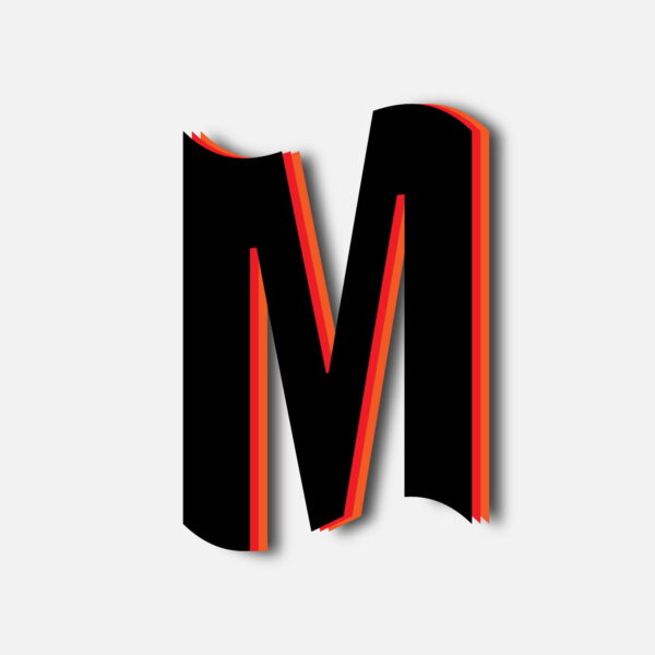 Letter M Tricolor Layer Design