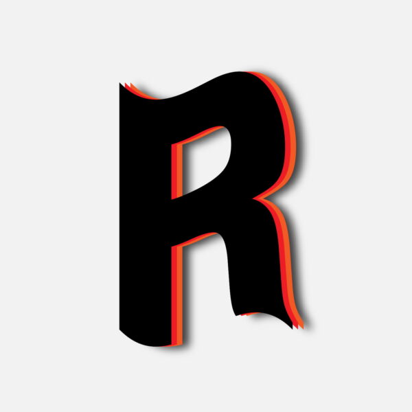 Letter R Tricolor Layer Design