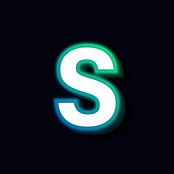 Letter S Neon Glowing Design