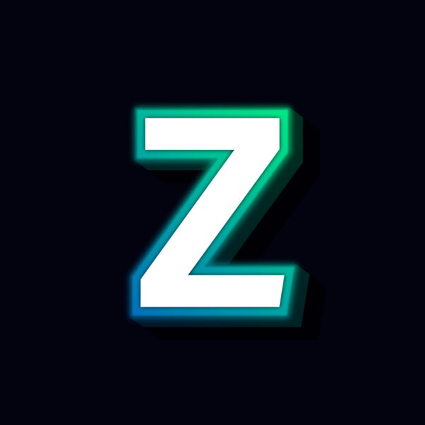 Letter Z Neon Glowing Design