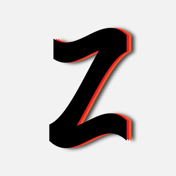 Letter Z Tricolor Layer Design