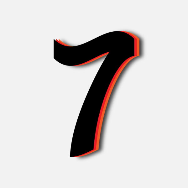 Number Seven Tricolor Layer Design