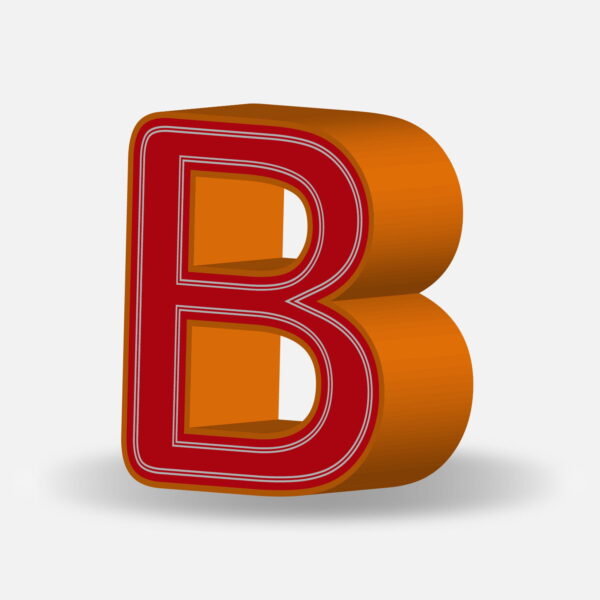 3D Letter B With Orange Border