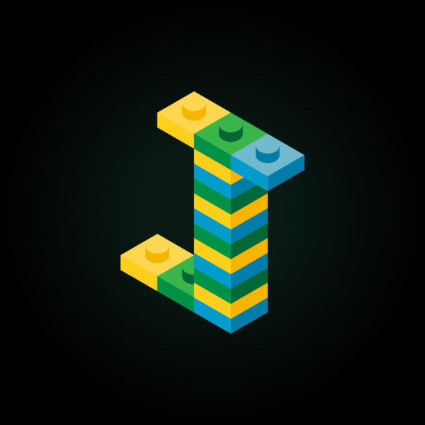 3D Letter J Lego Brick