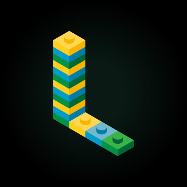 3D Letter L Lego Brick