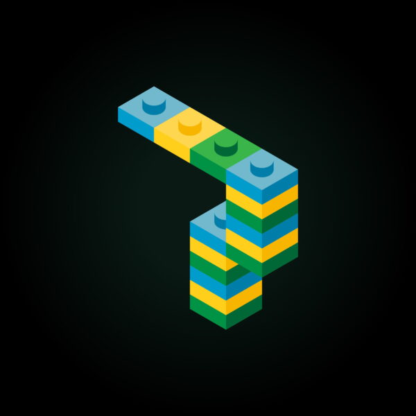 3D Number Seven Lego Brick