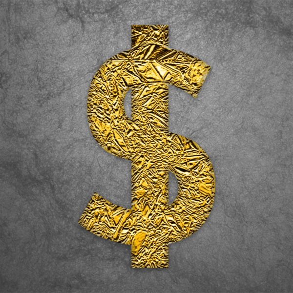 Dollar Symbol Gold Foil Design