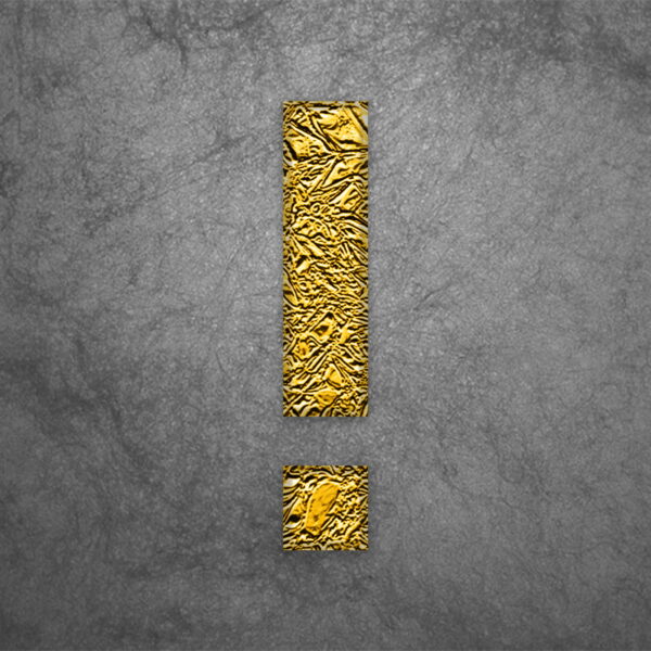 Exclamation Symbol Gold Foil Design