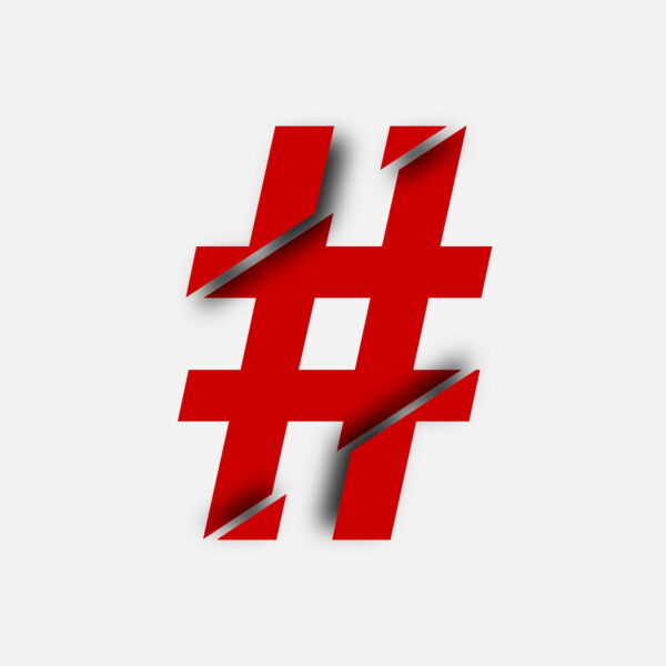 Hashtag Symbol Cut Design
