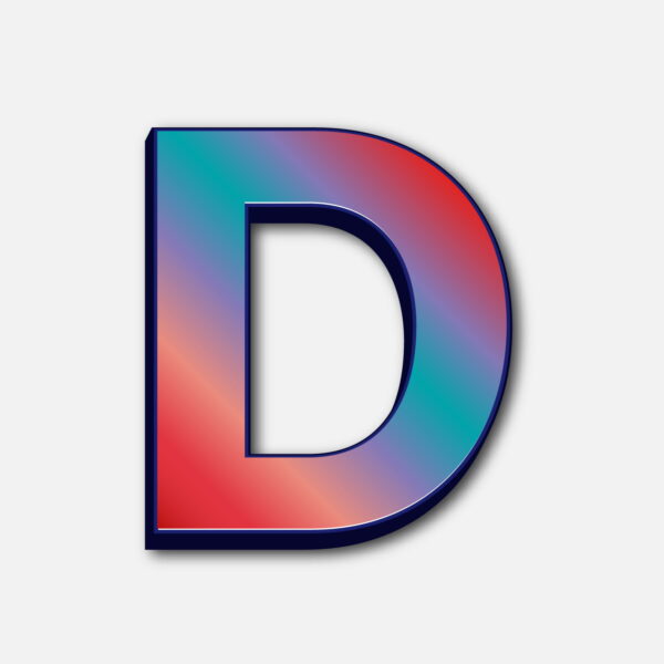 Letter D Glossy Colorful Design