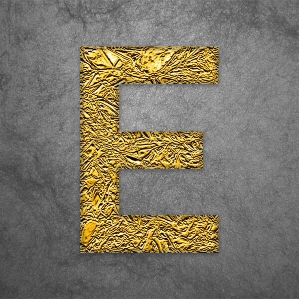 Letter E Gold Foil Design