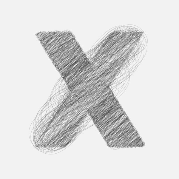 Letter X Pencil Drawing Design