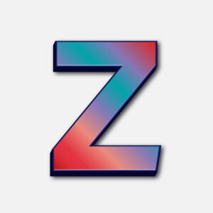 Letter Z Glossy Colorful Design