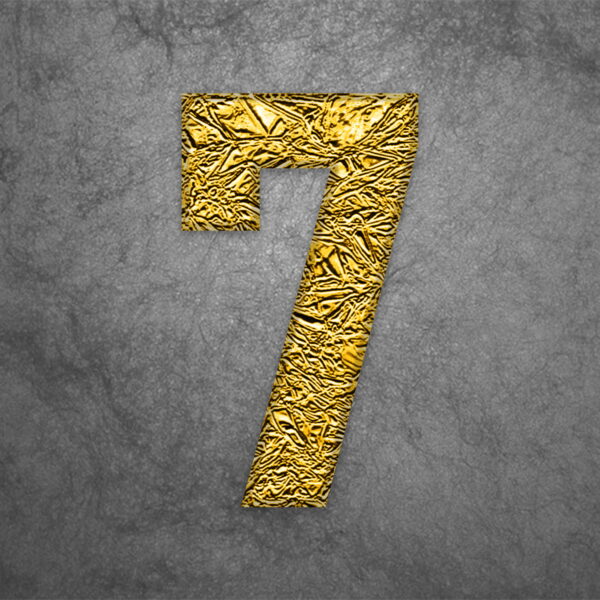 Number Seven Gold Foil Design