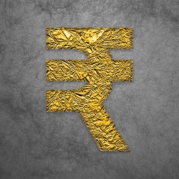 Rupee Symbol Gold Foil Design