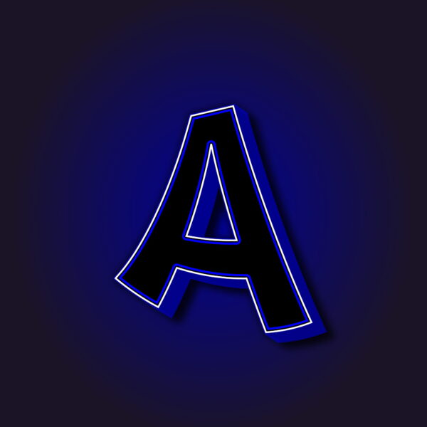 3D Letter A With White Border