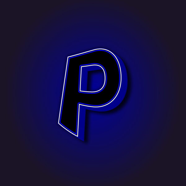 3D Letter P With White Border