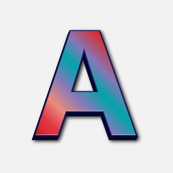 Letter A Glossy Colorful Design