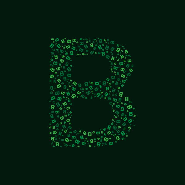 Letter B With Green Letter B Pattern
