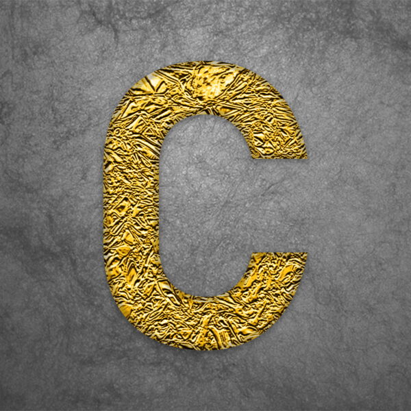 Letter C Gold Foil Design