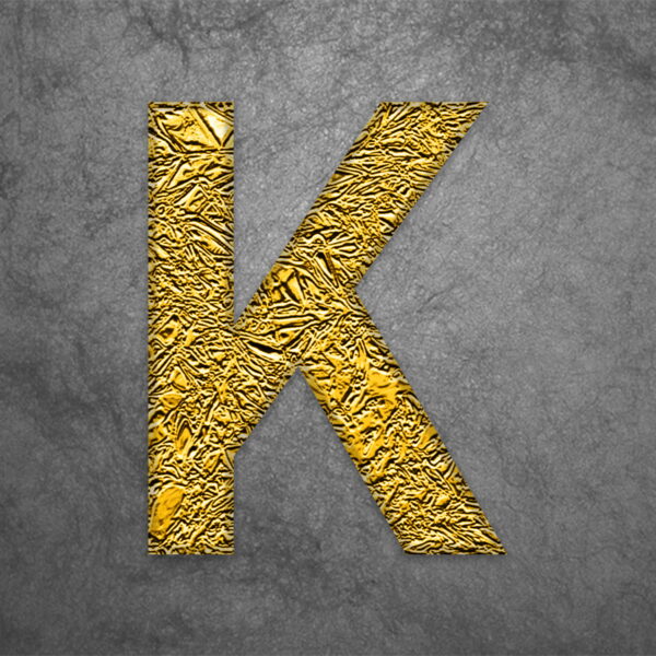 Letter K Gold Foil Design