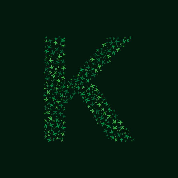 Letter K With Green Letter K Pattern