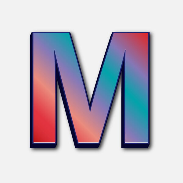 Letter M Glossy Colorful Design